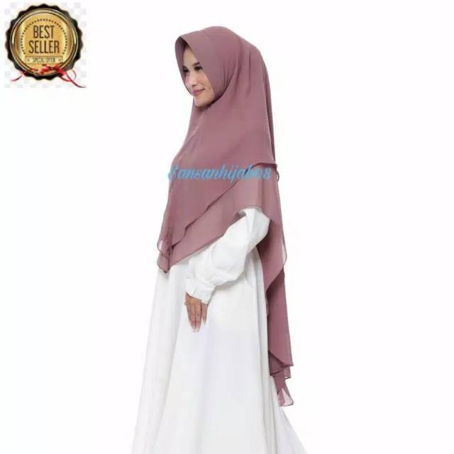 Khimar Ceruty Babydoll 2 Layer Kualitas Premium Import Syari Syar'i Milo