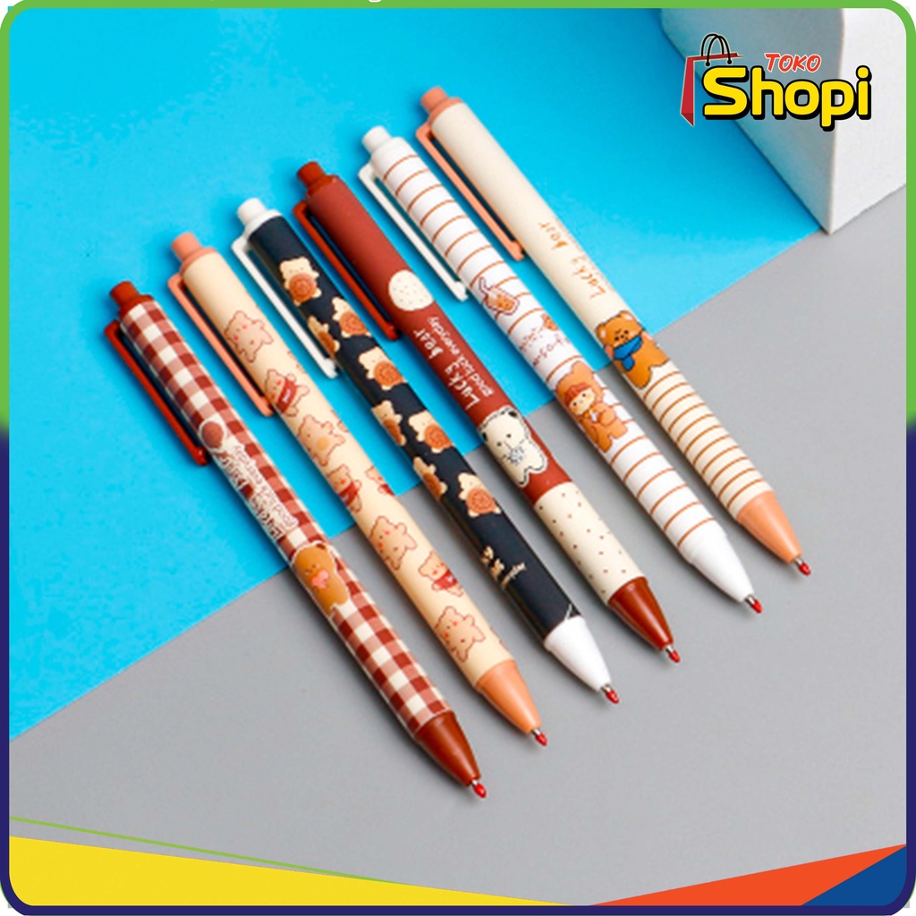 

♚ ♚Pulpen Gel Motif Cartoon Pulpen Pelajar Dan Kantor Pena Lucu Puru Bear