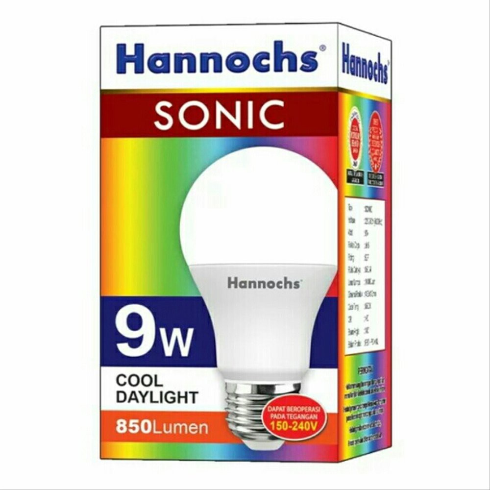 Hannochs Lampu LED Sonic 9W Cool Daylight / Warm White