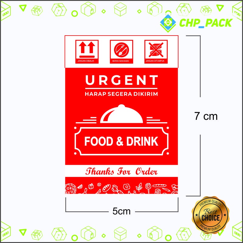 

Stiker Makanan Anti Luntur "Stiker FOOD & DRINK" 5x7cm Supaya Mempercepat dan Pengamanan Pengiriman
