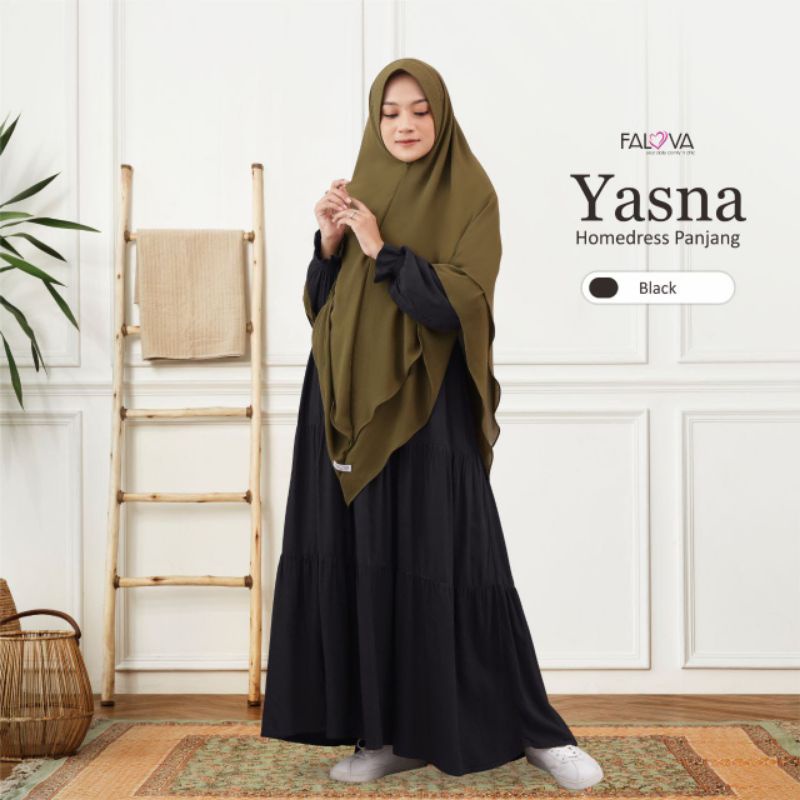 YASNA HOMEDRESS PANJANG GAMIS RAYON POLOS BY FALOVA