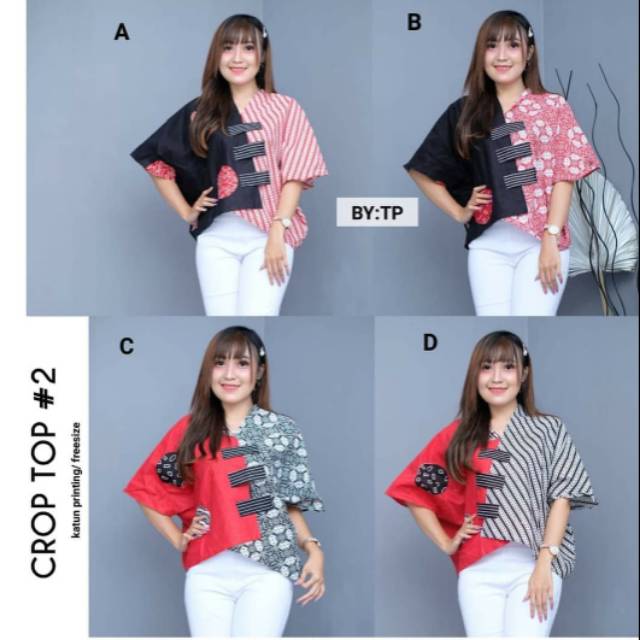 Crop Top #2 atasan batik kerja kasual modern elegan kondangan