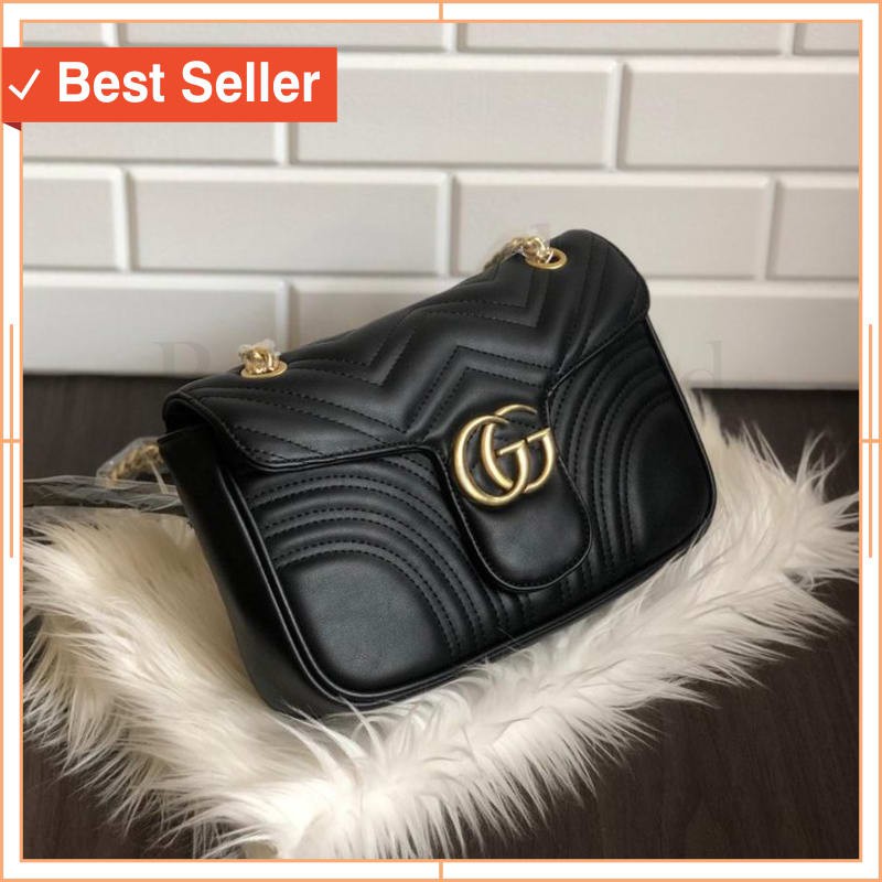 TAS WANITA TRAVELLING MURAH CANTIK UNIK ORI / READY GUCCI MARMONT MEDIUM SEMPREM