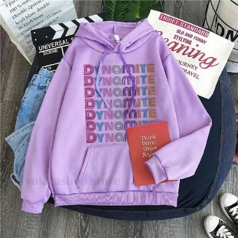BEST SELLER | Sweater Jaket Hoodie DYNAMITE BTS UNGU | TOP SELLER Pria Wanita | Hits BIG PROMO