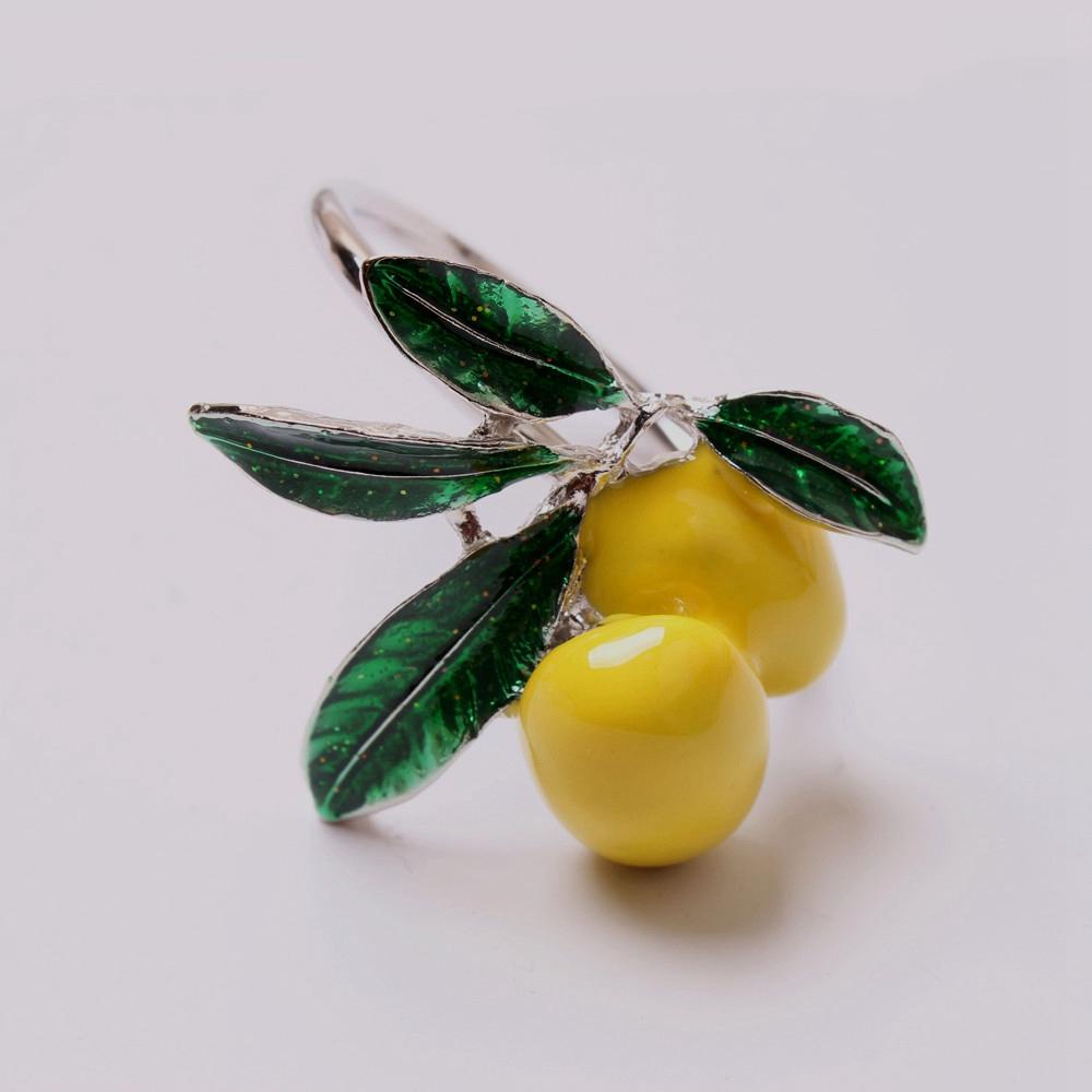 [Elegan] Serbet Cincin1/6PCS Lemon Restoran Pesta Pernikahan Aksesoris Hotel Serbet Gesper