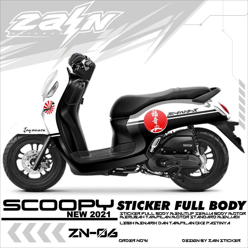 Share: Sticker Decal Full Body Motor ScOopy New Fi 2020-2021 Dekal Setiker Striping Scoopy Fi new Variasi Motor Terbaru ZN-06 Japan