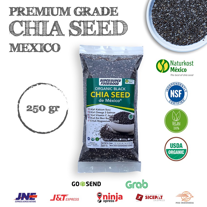 Chia Seed Mexico Organic 100% 250gr - Chiaseed Super Food Untuk Diet