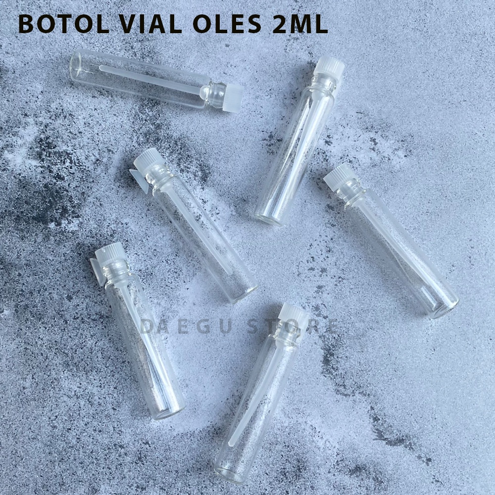 Vial 2ml Botol Kaca Tester Sample Parfum Bening Model Stick Botol Lidi