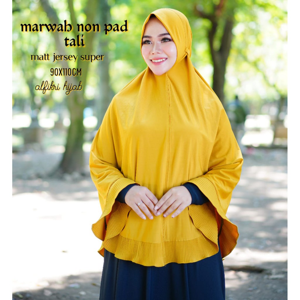 Hijab Jilbab MARWAH | Jilbab khimar Jumbo Syari Jersey Tebal Lembut Adem