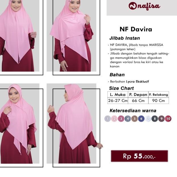 ♀ Nafisa Davira | Hijab Instant Belah | Jilbab Pet Antem Pendek - Dongker ➫