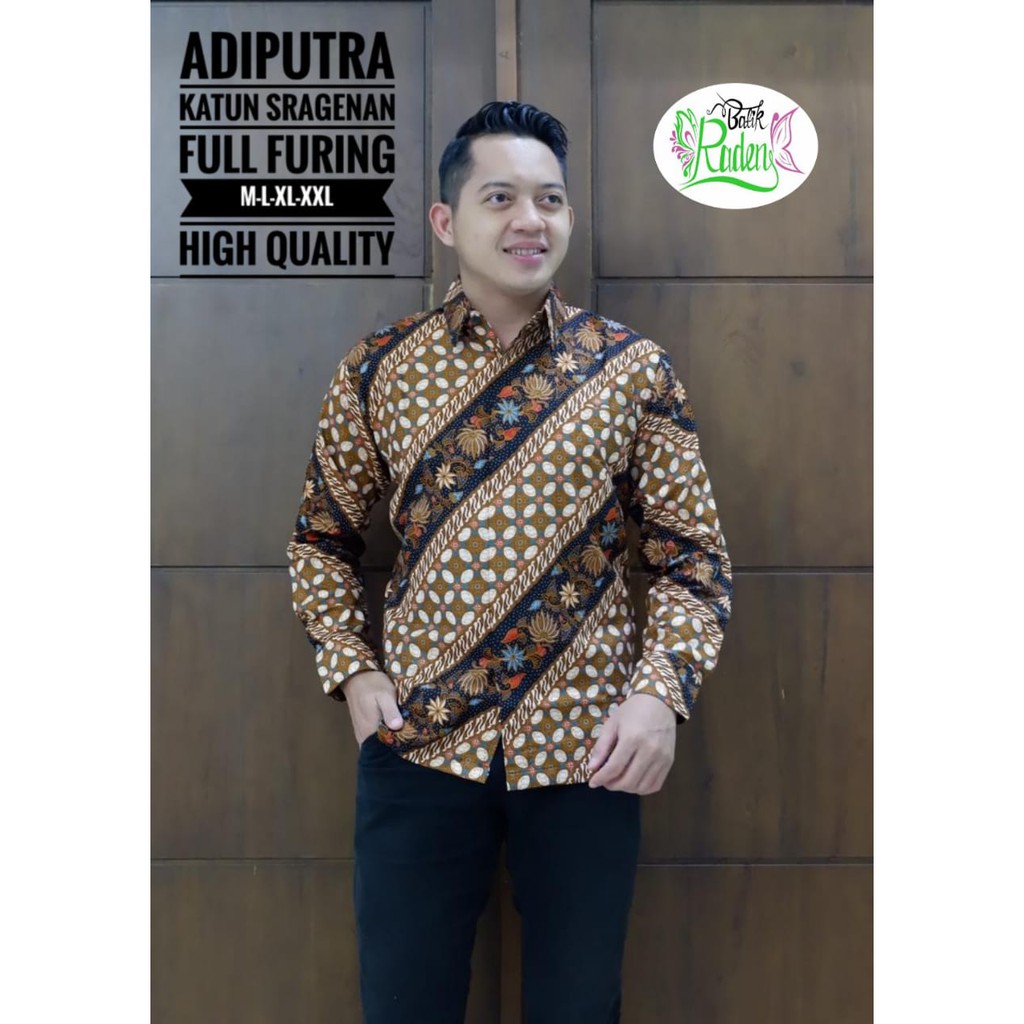 ADIPUTRA ADIPATI Kemeja Batik Pria Full Furing Katun Sragenan