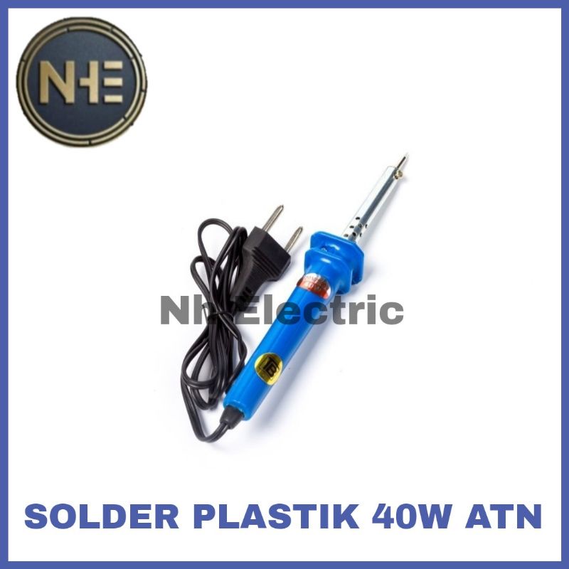 Solder Listrik 40W Gagang Plastik Atn - Alat Patri 40 Watt Atn - Soldering Iron Kabel Tembaga Atn