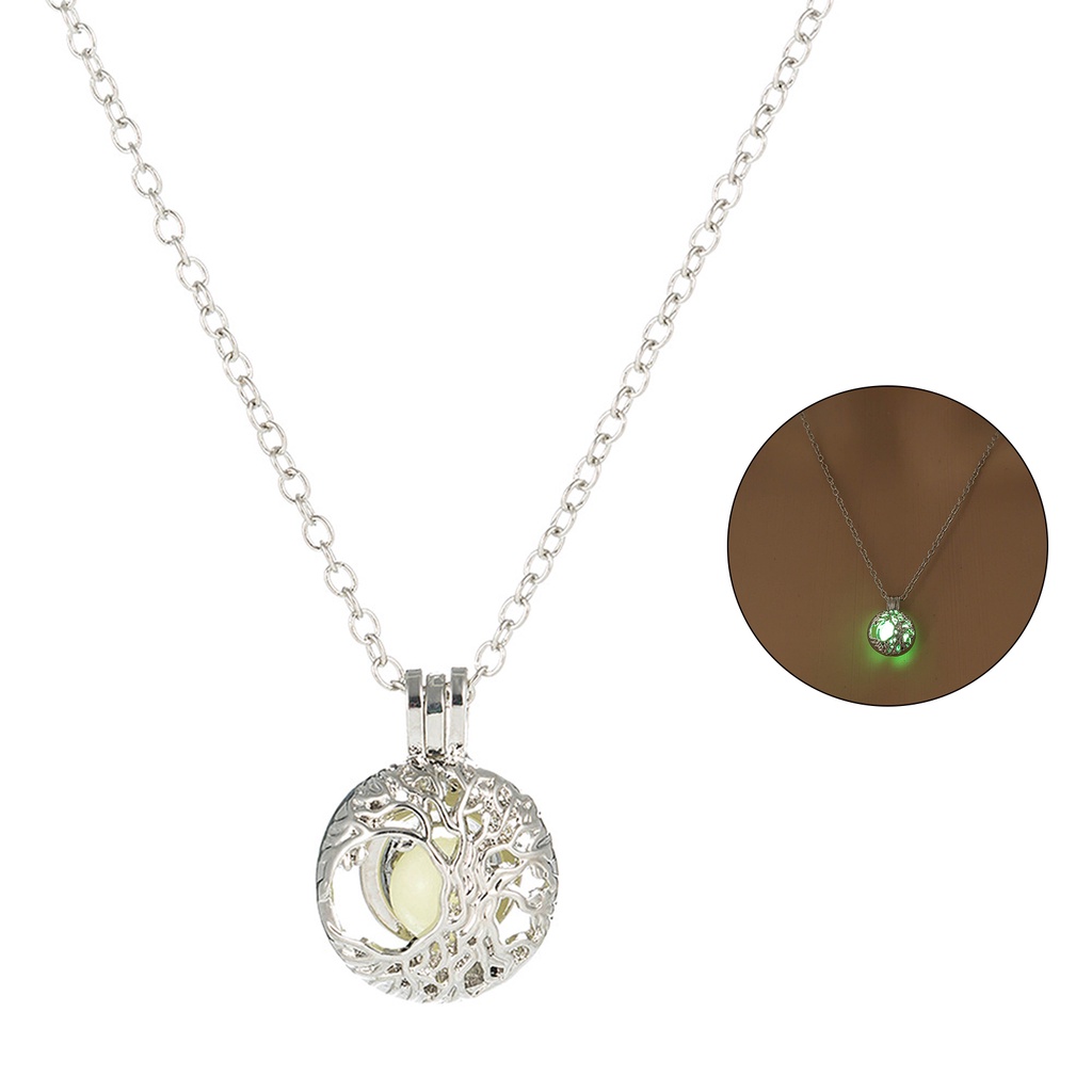 Hu Hu Hu Hu Hu Alat Bantu Pasang Kacamata♡ Kalung Dengan Liontin Bentuk Pohon Bahan Alloy Untuk Wanita