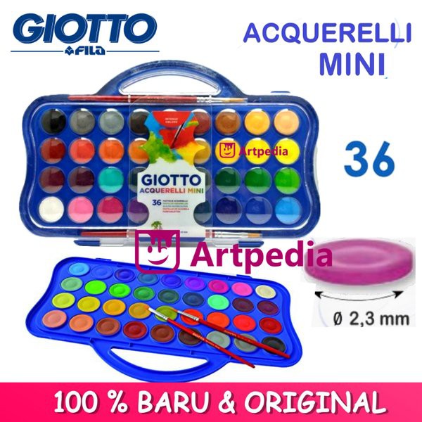 

Special Giotto Acquerelli MINI 36 Warna Water Color Cake - Cat Air 23mm Set 36 Diskon