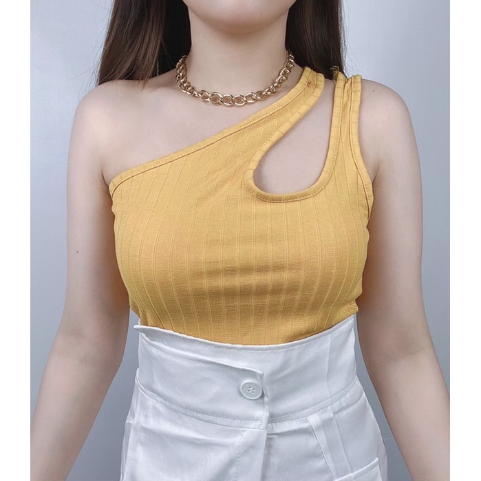 Zoe Tanktop Rib Cutout / Tanktop Wanita Korea