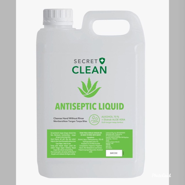 Secret clean hand sanitizer liquid 5 liter