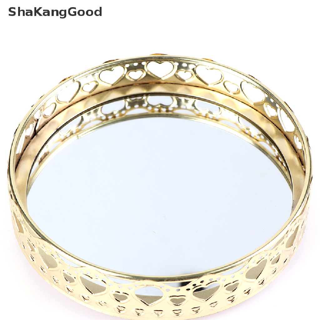 Baki Penyimpanan Perhiasan / Kosmetik Dengan Cermin Bahan Kaca