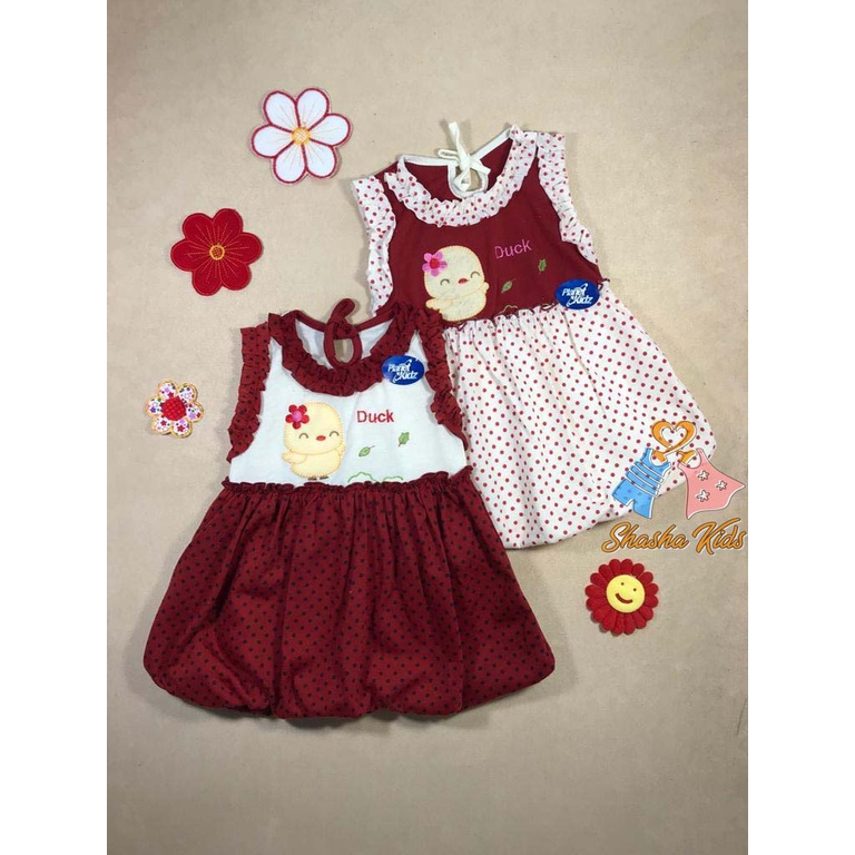 [L-07] Baju Bayi Perempuan/Dress Bayi  Perempuan Planet Kids cantik model balon  lucu 0-6 bln