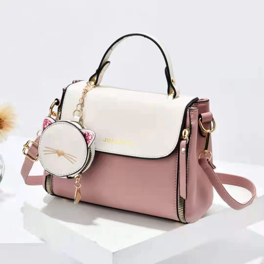 TFT AX20099 92768 AX768 B2078 T13 (1 KG MUAT 2) TAS SELEMPANG PINK WANITA IMPORT - TAS ELEGANT – HANDBAG - TAS KOREA - HARGA GROSIR AX759