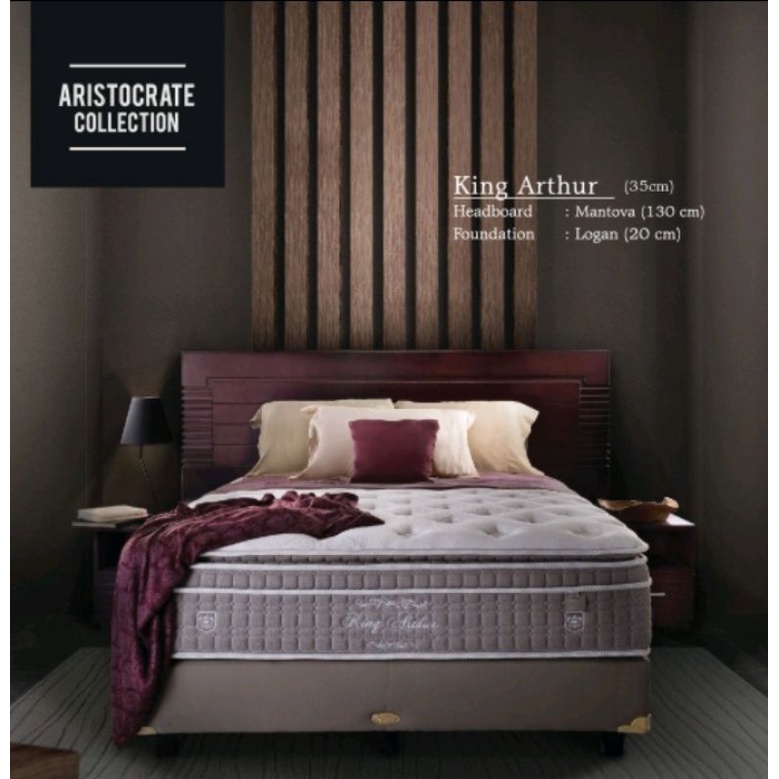 king arthur by central spring bed set bonus 2 bantal