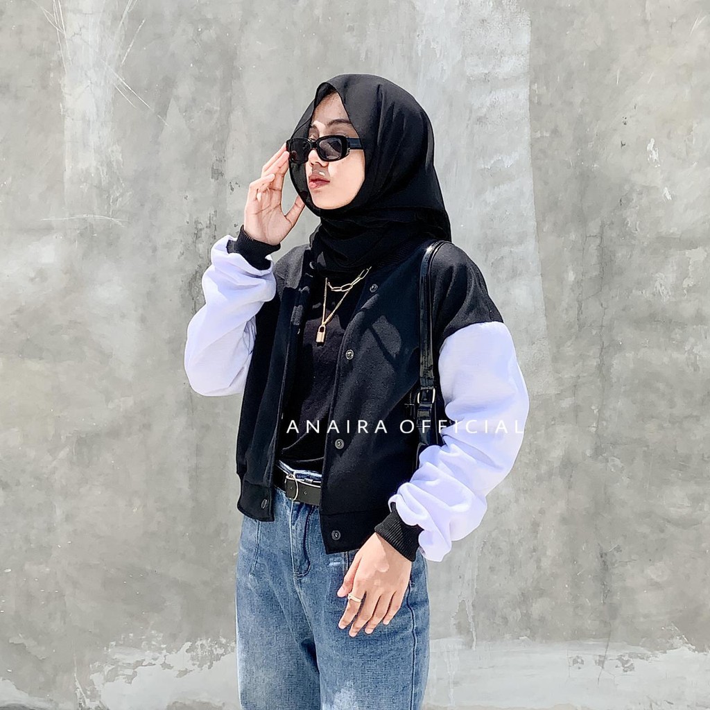 BASEBALL CROP JAKET WANITA FASHION JACKET WANITA MURAH STYLE WANITA