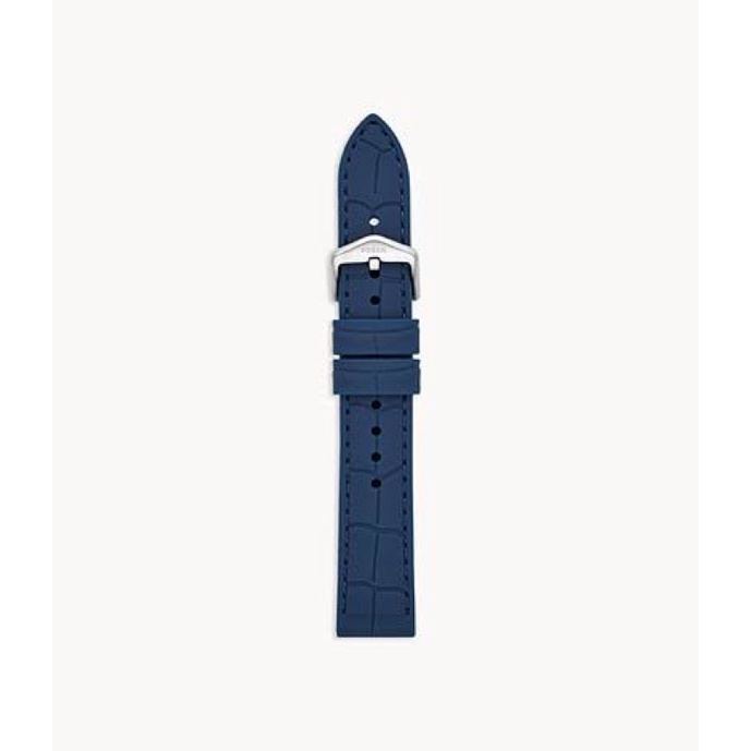 tali jam fossil 18 mm Navy Blue Silicone Strap