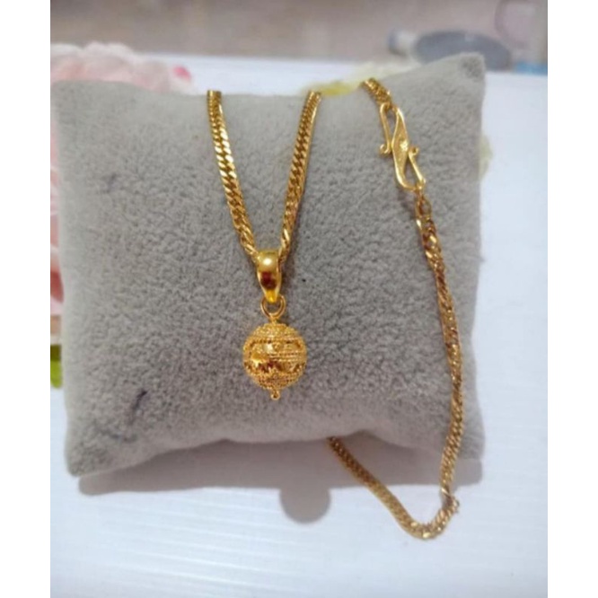 kalung rantai titanium kait s liontin bola