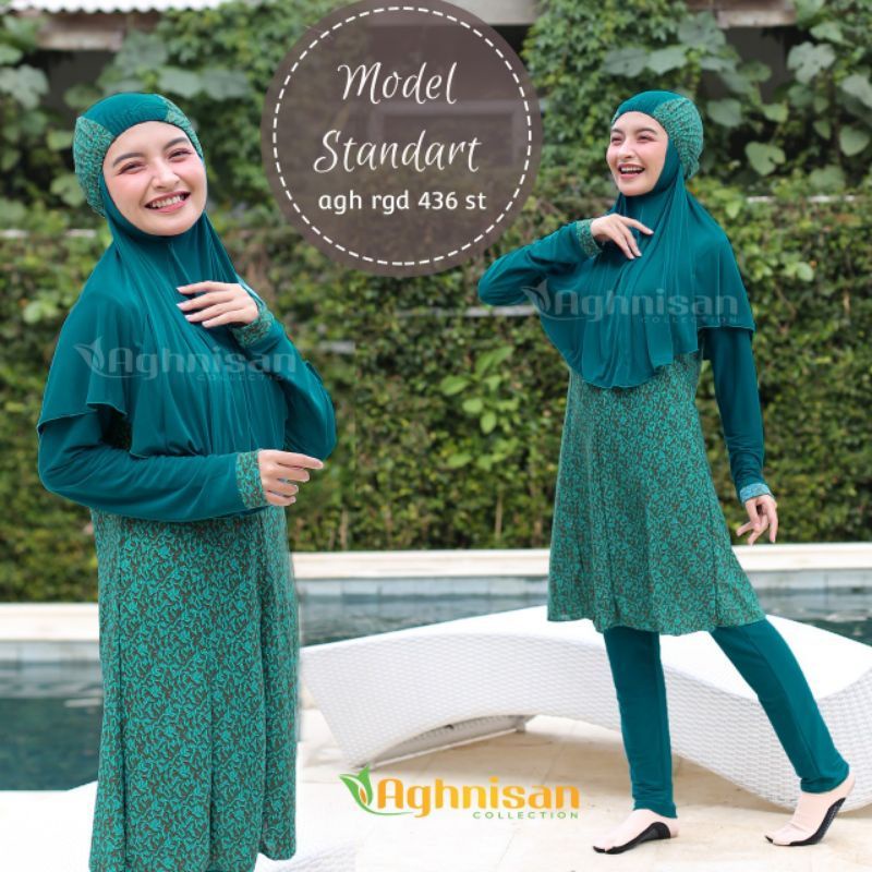 Baju Renang Muslimah merk Aghnisan Size L - Warna Hijau