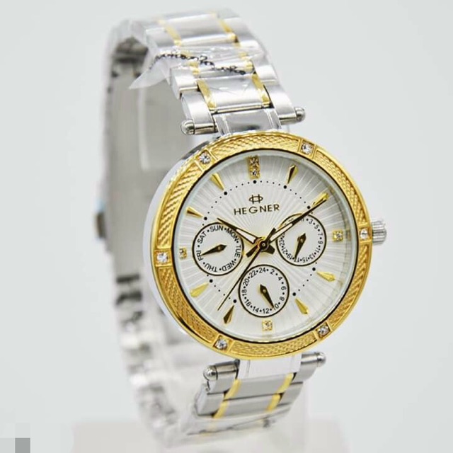 Jam tangan Hegner 1636 Silver Gold Wanita