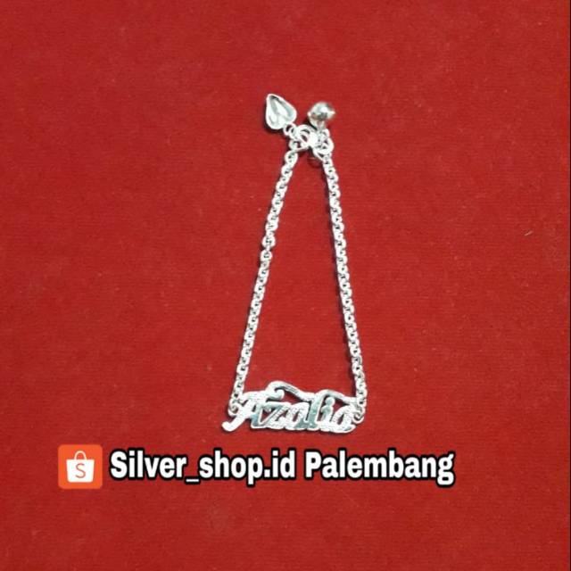 Gelang rantai Nama Perak silver asli