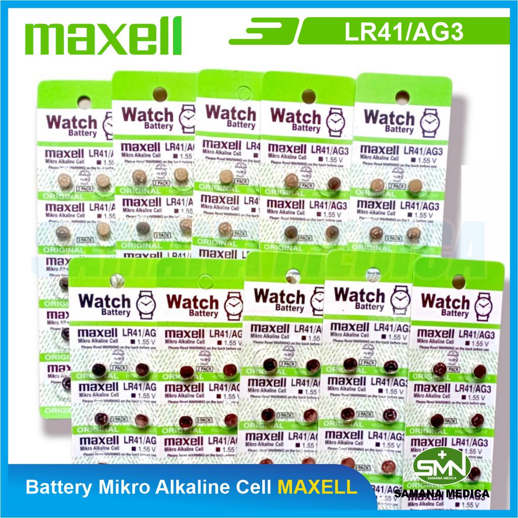 Baterai Maxell LR41 AG3 1.55V Harga per 1 biji - Battery Maxell Mikro Alkaline Cell