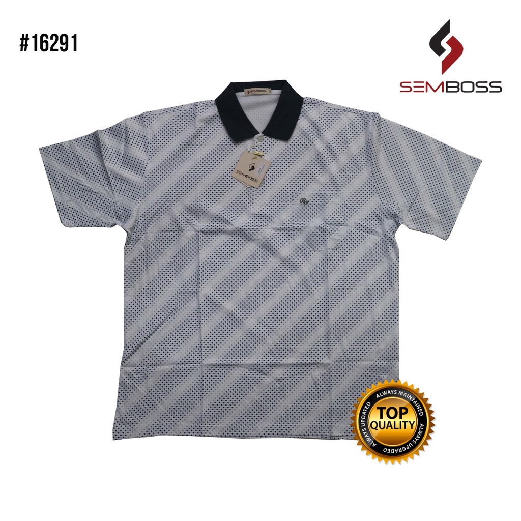 XXL only Kaos Kerah Pria Semboss Bahan Katun Adem Berkantong 16291