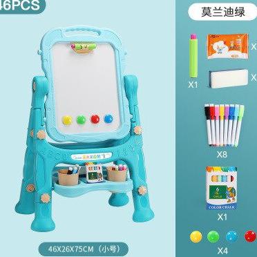 

Papan Tulis Anak/Kids writing Whiteboard Erasable with 360 degree flip - Biru Muda