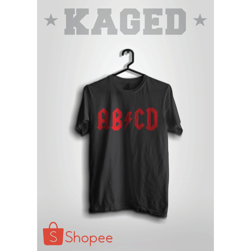 Kaos Plesetan Abcd #Hitam Dan Merah Kaos Plesetan Band Acdc, Kaos Abcd,