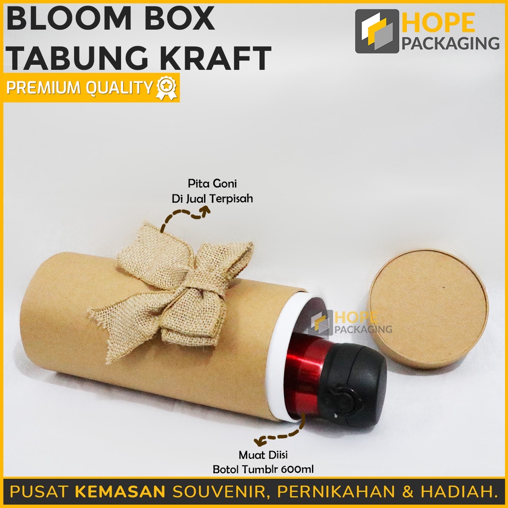 Bloom Box Tabung Craft Ukuran diameter 25 cm x 10 cm Bloom Bulat Warna Coklat