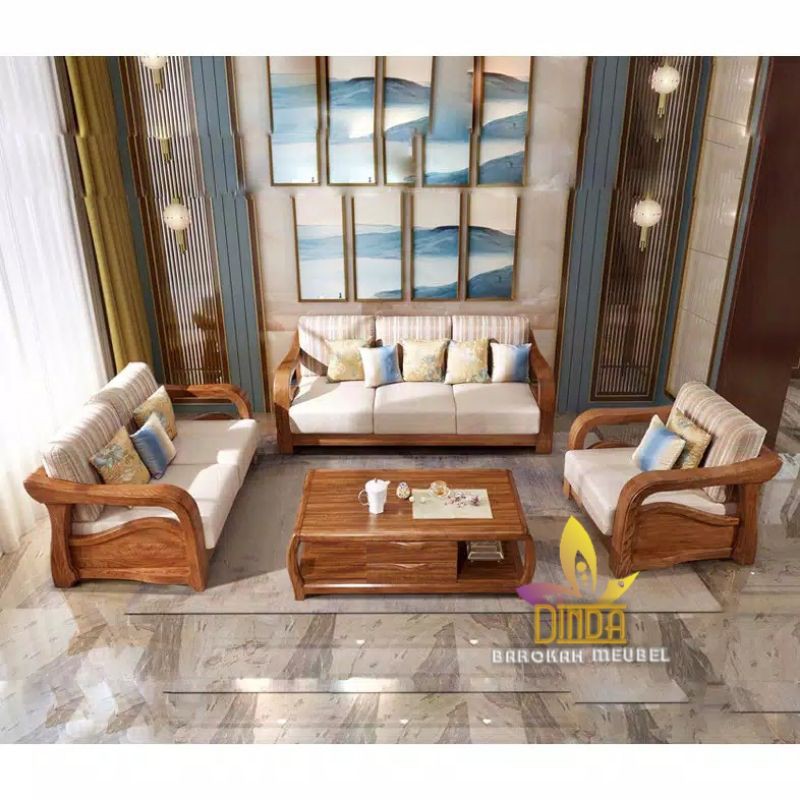 KURSI TAMU MODERN MINIMALIS JATI PILIHAN ELEGAND MEWAH BERKUALITAS