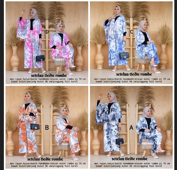 One Set Tie Dye Rombe / Setelan Tiedie Rombe / Setelan Batik Leloh / Setelan Tyde rombe