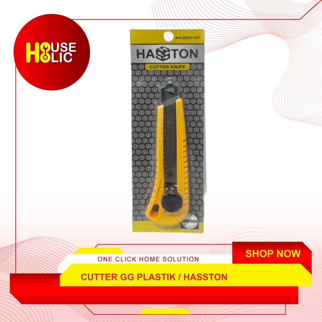 Cutter Handle / Pisau Cutter Plastik 18mm Hasston 0820-101