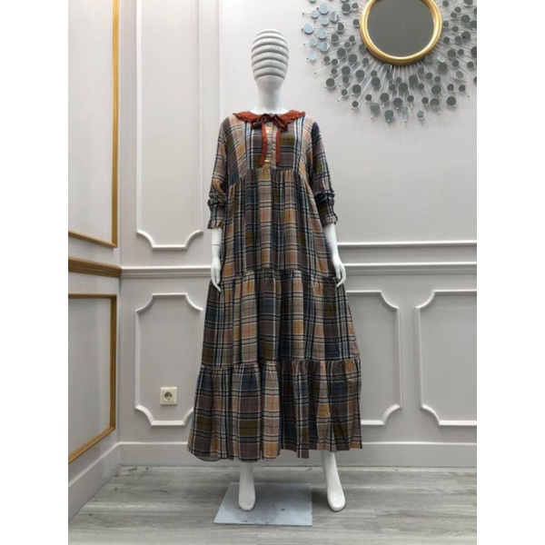 Salvina.ys / Gamis motif Rayon Armany Kerah Tali / Salvina.ys Original