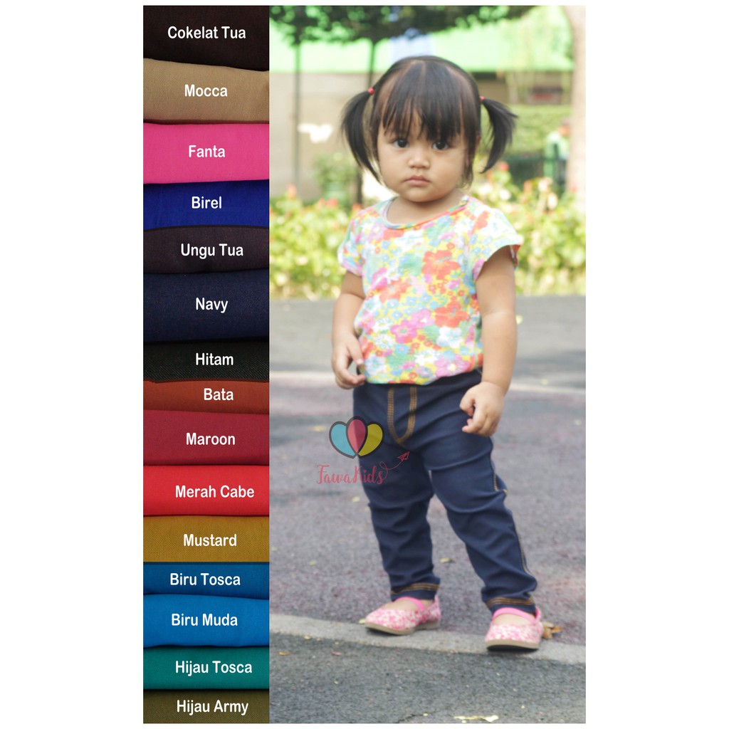 Legging Jeans Uk. Tanggung 9-10 Tahun / Celana Panjang Ketat Tebal Anak Laki Perempuan Polos Murah