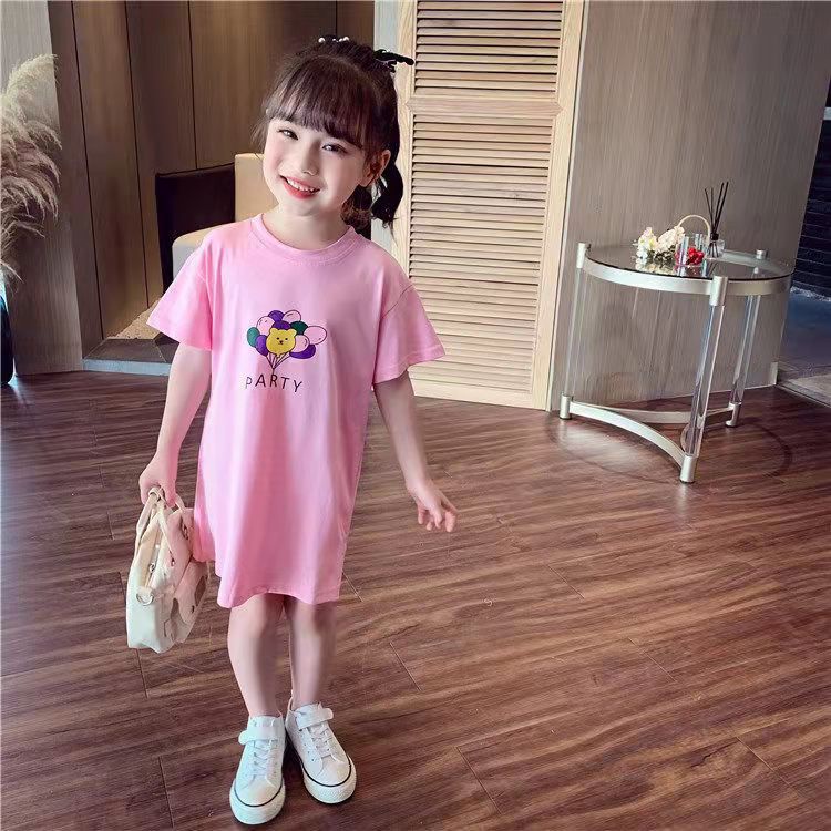 [PRINCESS KESLI]Gaun anak perempuan/Baju anak perempuan/rok bayi/Kaos dress anak moktif beruang cute import