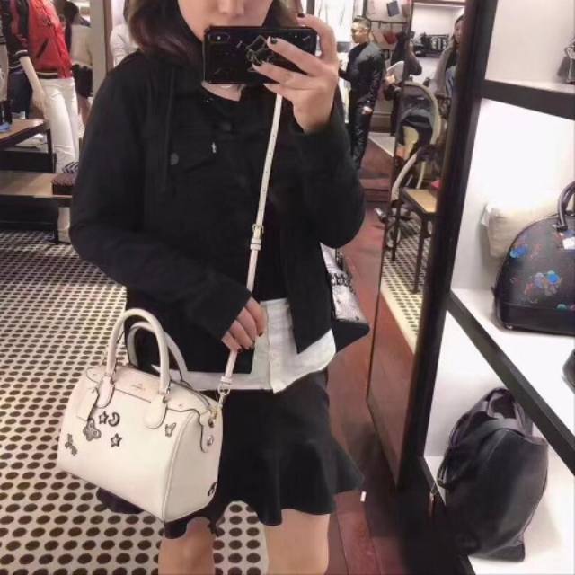 COACH Bennett With Souvenir Embroidery mini chalk leather satchel original tas bag authentic asli