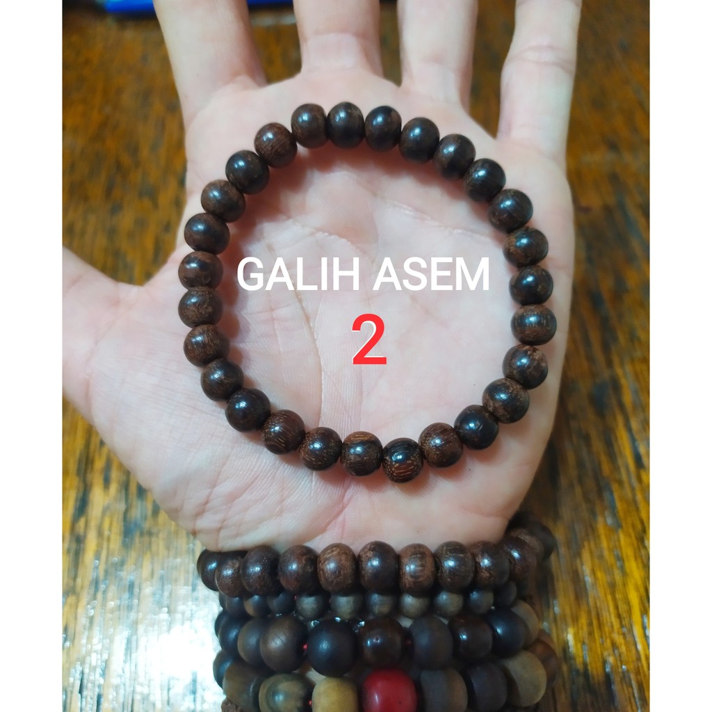 2 Gelang Kayu Galih Asem 8mm Indonesia