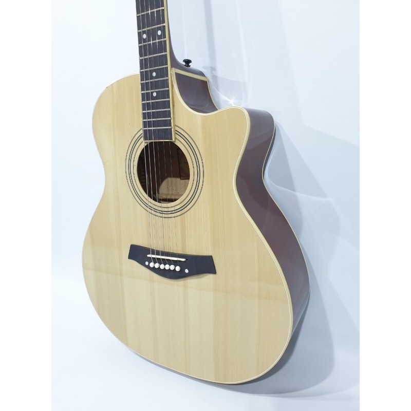 Gitar Akustik Elektrik Merk Taylor Natural Sunburst Jumbo Equalizer Tuner LC-PRENER String Trusrod