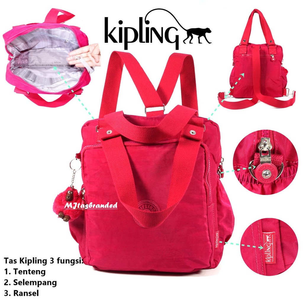 Tas Kipling 3in1 - Tas Jinjing - Tas Selempang - Tas Ransel - Ransel Import-kpl-5749