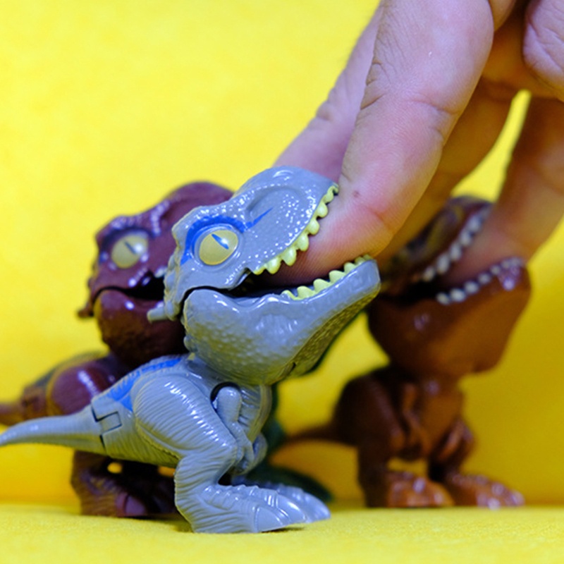 Mary Snap On Mainan Wayang Jari Dinosaurus Action Figure Model Patung Hewan Anak Patung Dino Interaktif Meja Mainan4