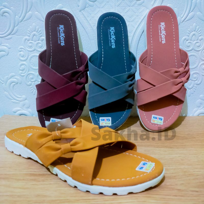 SANDAL KICKERS WANITA / SANDAL SELOP KICKERS FLAT