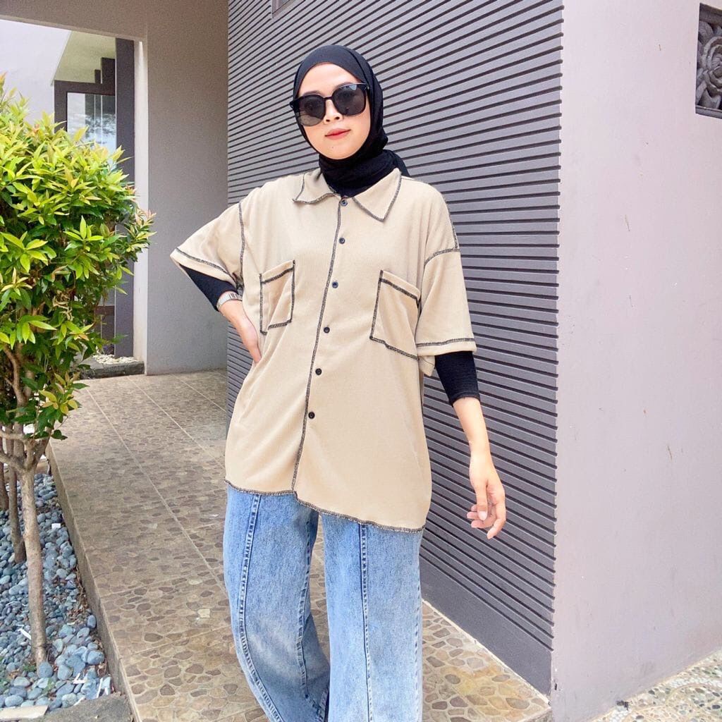 1KG MUAT 7PCS | CHIQA BLOUSE RIB BOBAL HITS OOTD SELEBGRAM FASHION WANITA KOREAN STYLE TERBEST SELLER