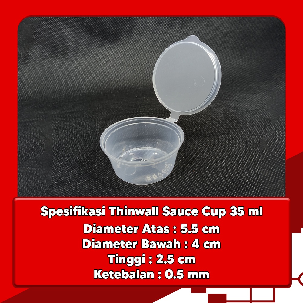 Thinwall Sauce cup 35 ml - ANTI PECAH - Kotak makan isi 50 pcs Murah