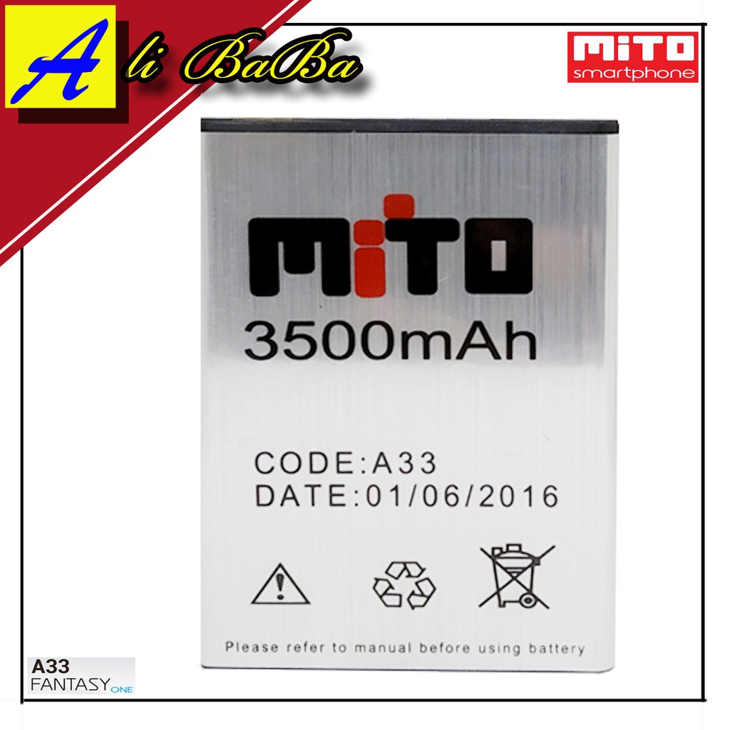 Baterai Handphone Mito A33 Fantasy One BA-00105 Double Power Mito A33 Batre HP Mito A33 Battery Mito